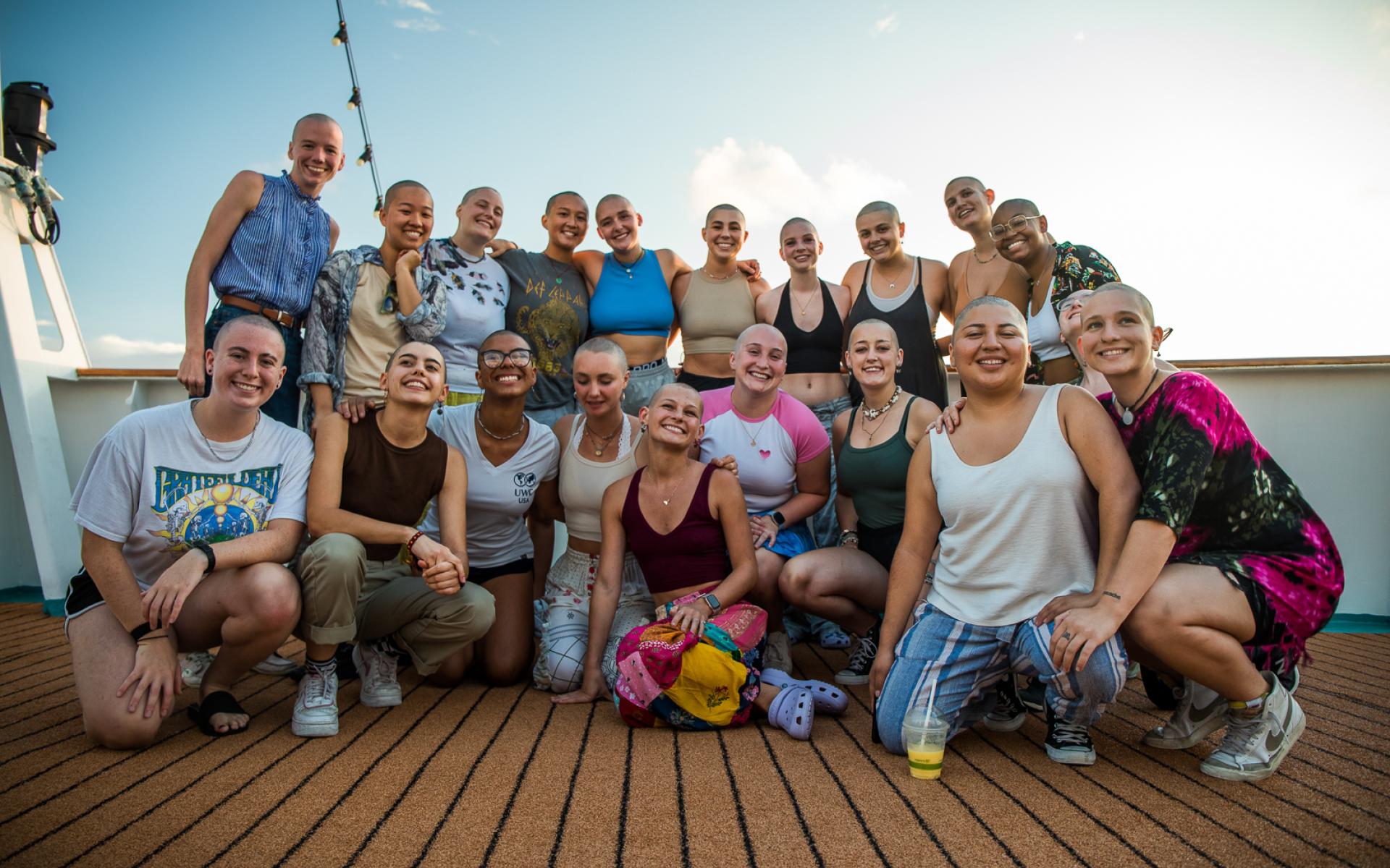 Group of bald women