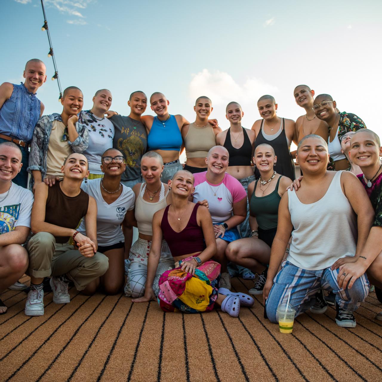 Group of bald women